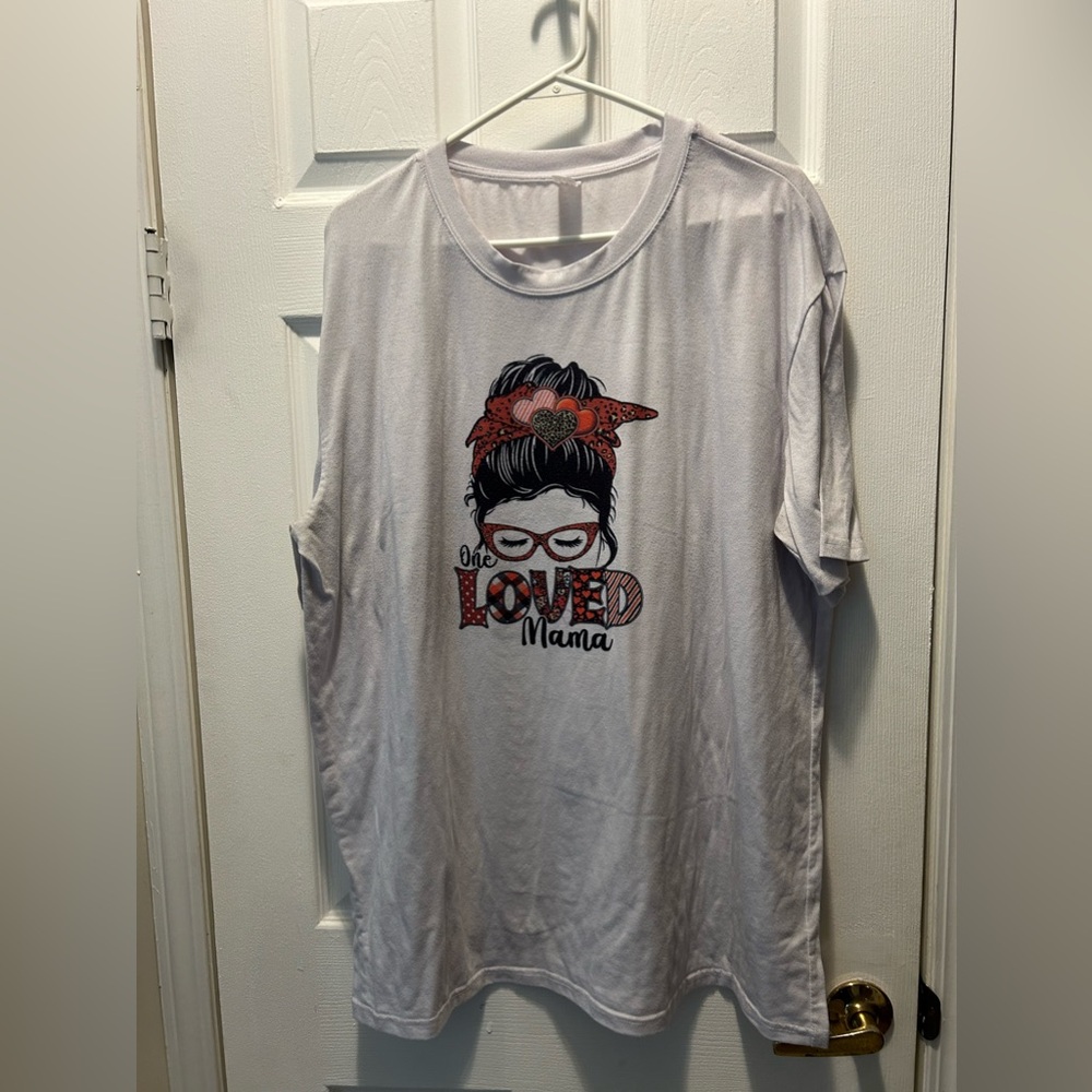 Messy Bun one loved mama T-shirt 3x